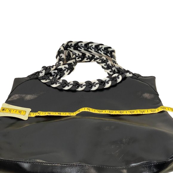 Women's Black and White Merona Double Shoulder Strap Handbag - Picture 11 of 13